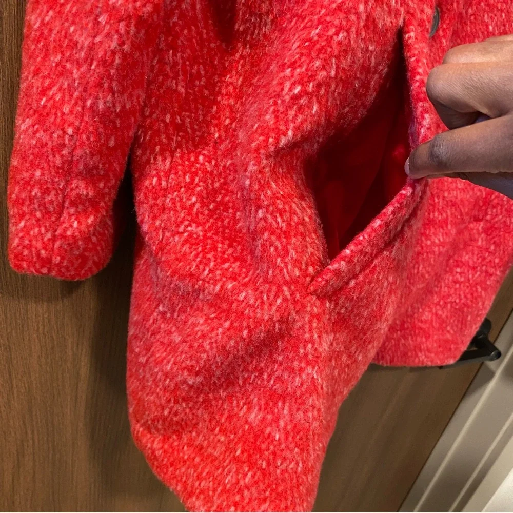 🆕 OLD NAVY Red‎ Relaxed Textured Cardigan Coat Size L Tall 11% Wool Lightweight - Picture 7 of 13